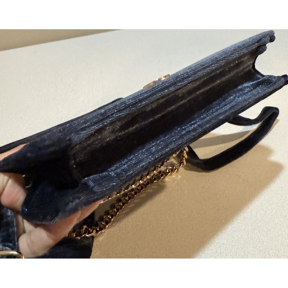 Anthropologie Velvet Crossbody Wallet inner mirror‎ slip pocket Magnetic closure - Picture 7 of 10